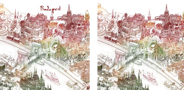 Budapest Art Map - Autumn Colors