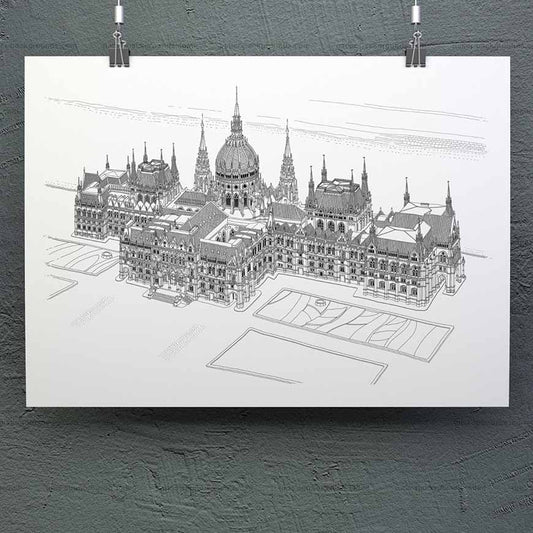 A Parlament, Budapest - Fekete-fehér