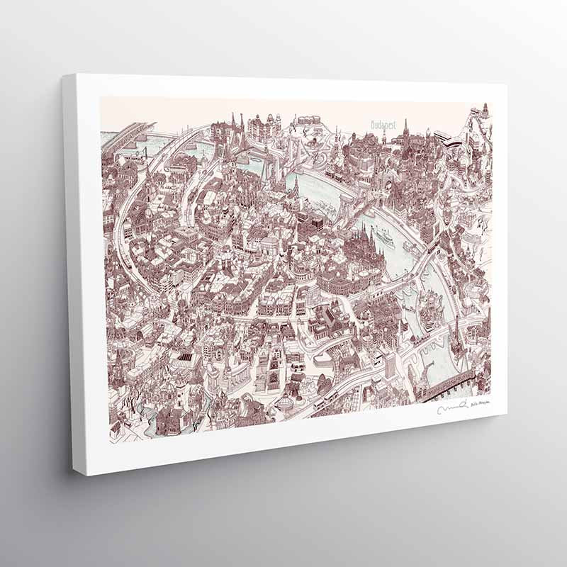Budapest 3D Map - Brown (paper)