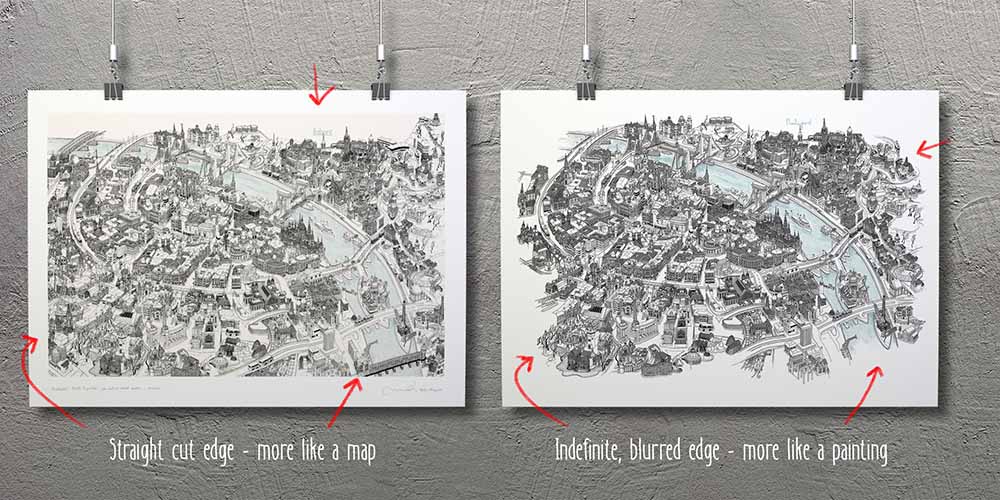 Budapest Art Map - Black and White