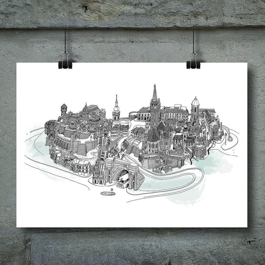 Buda Castle - Black & White (canvas)