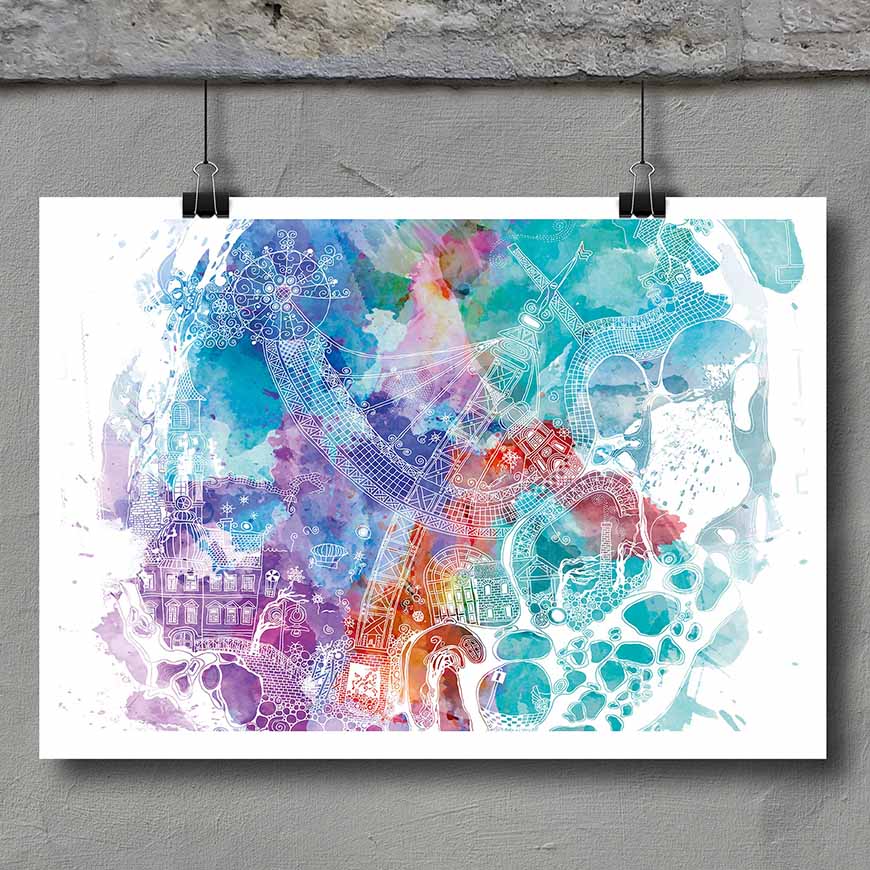 Colourful Tiny World - Budapest 3 (canvas)