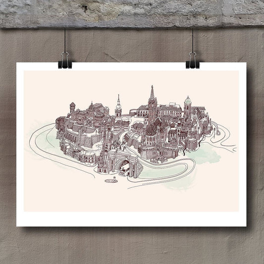 Buda Castle - Brown (canvas)