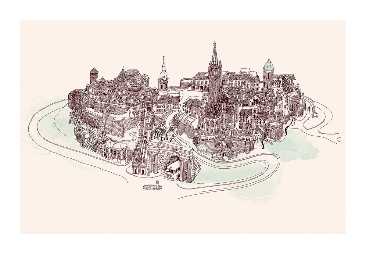 Buda Castle - Brown (paper)