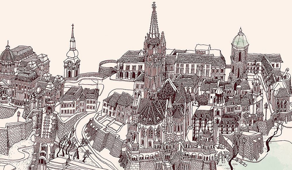 Buda Castle - Brown (paper)